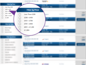 Advance flight search filtering option