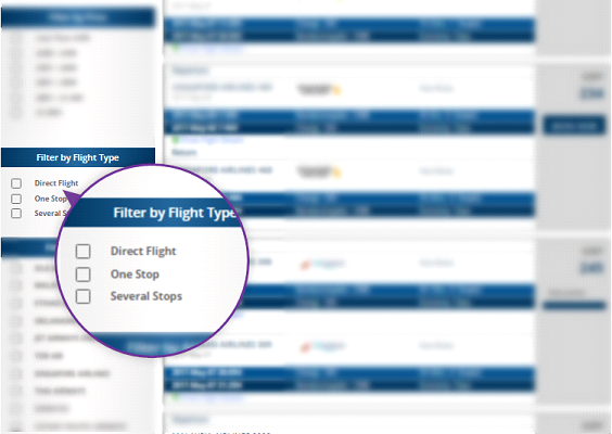 Filter by flight type Filter by flight type